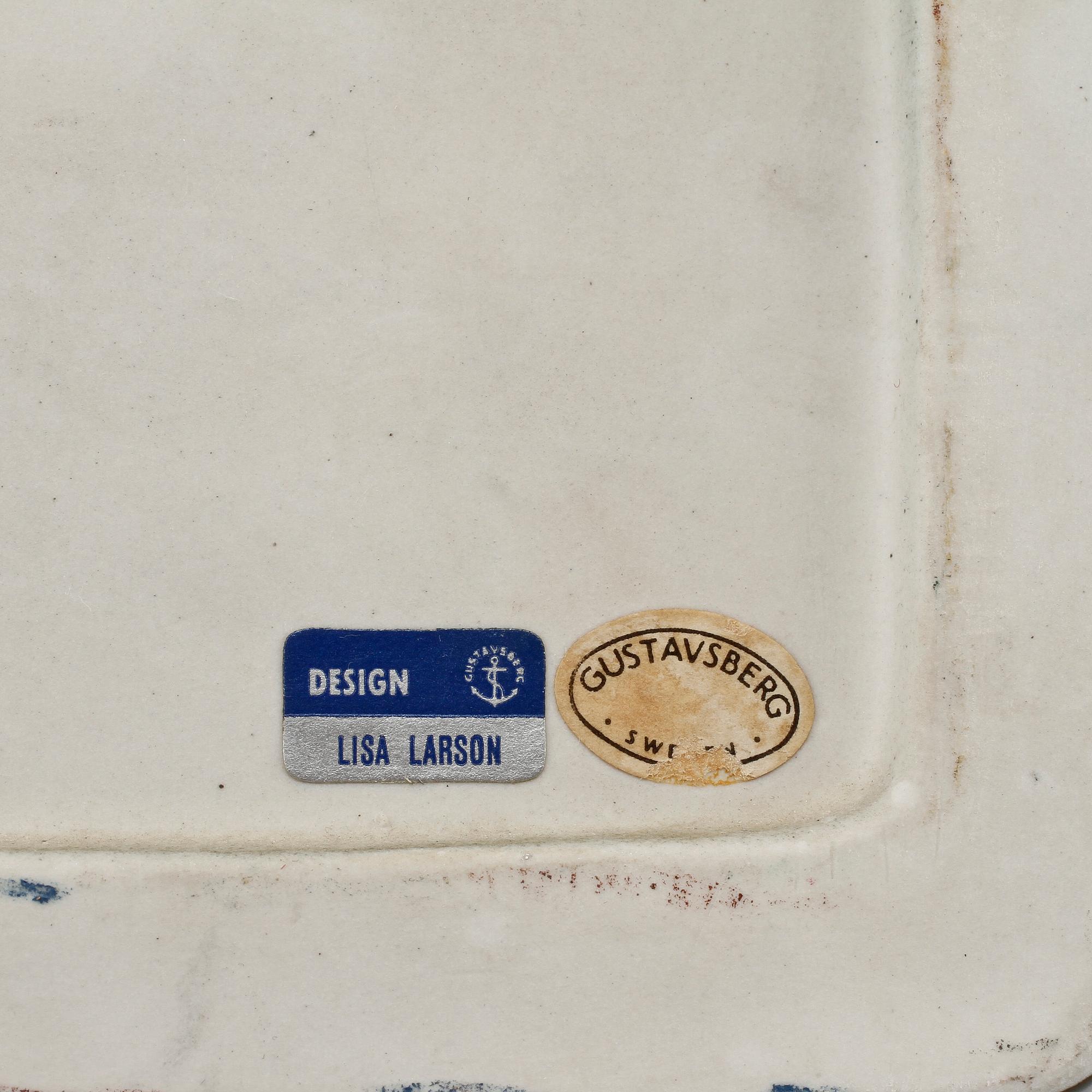 VÄGGPLAKETT, Lisa Larson, Gustavsberg, 1900-talets andra hälft.