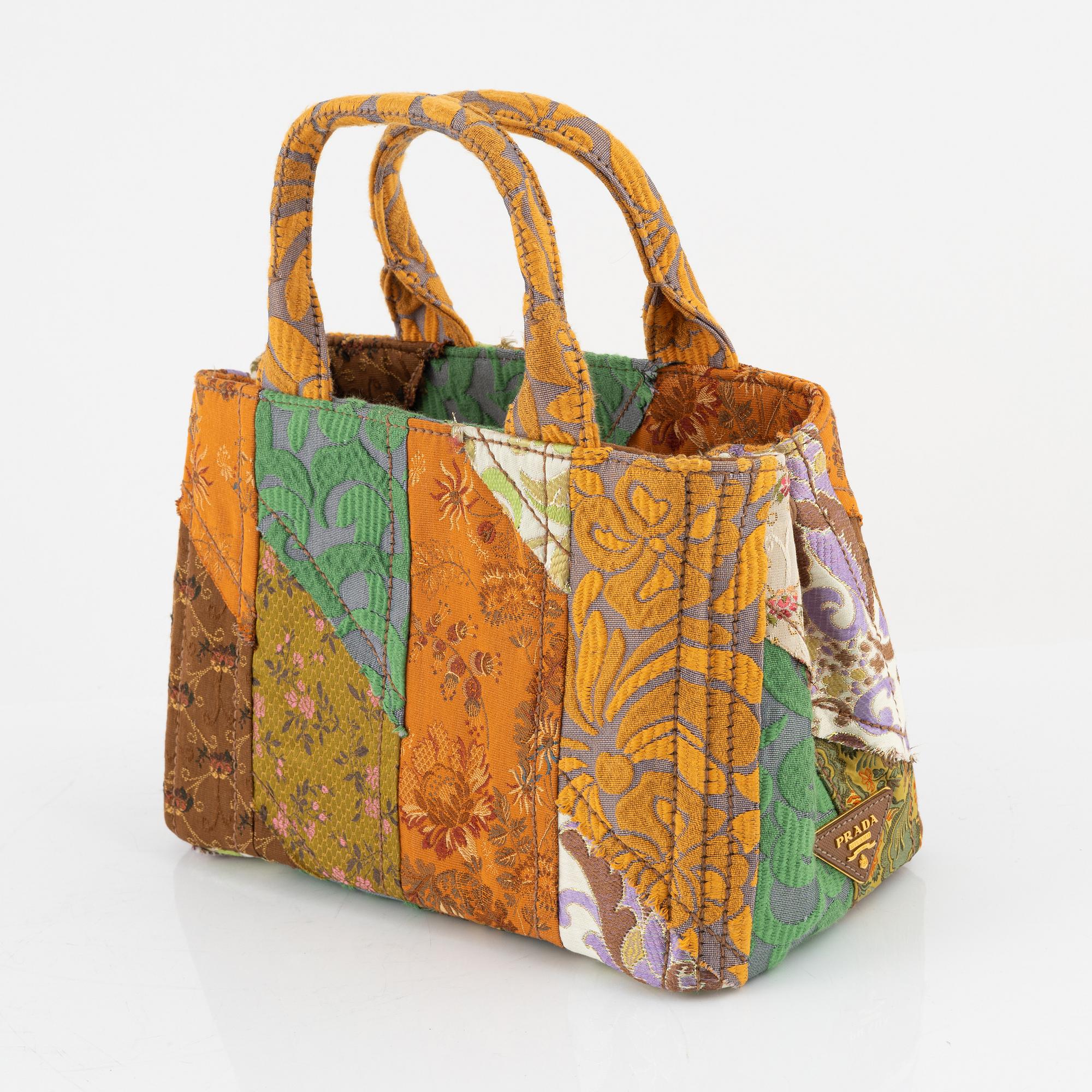 Prada a embroidered silk Broccato patch bag. Bukowskis