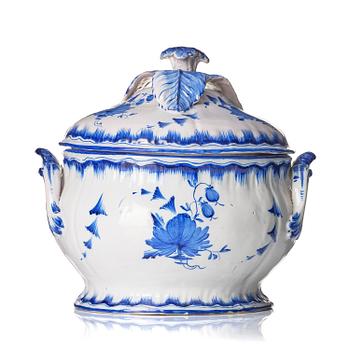 453. A large Marieberg faience tureen with cover, 1760's.