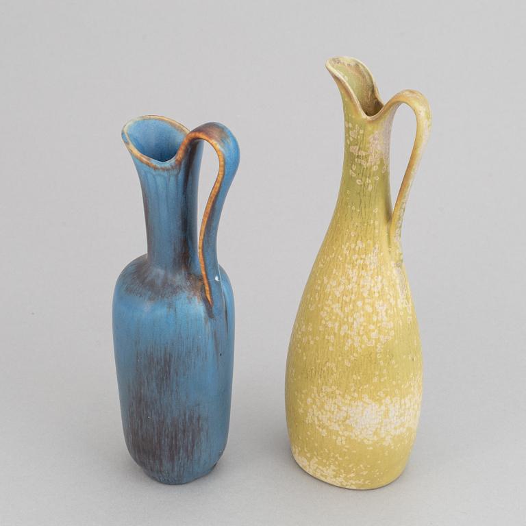 Gunnar Nylund, a set of five stoneware vases and two bowls and Carl-Harry Stålhane, a set of two vases for Rörstrand.