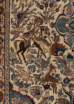 MATTO, semi-antique Tabriz figural, ca 400 x 298,5 cm.