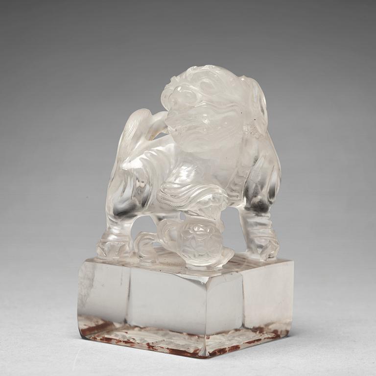 A rock chrystal seal stamp, late Qing dynasty.