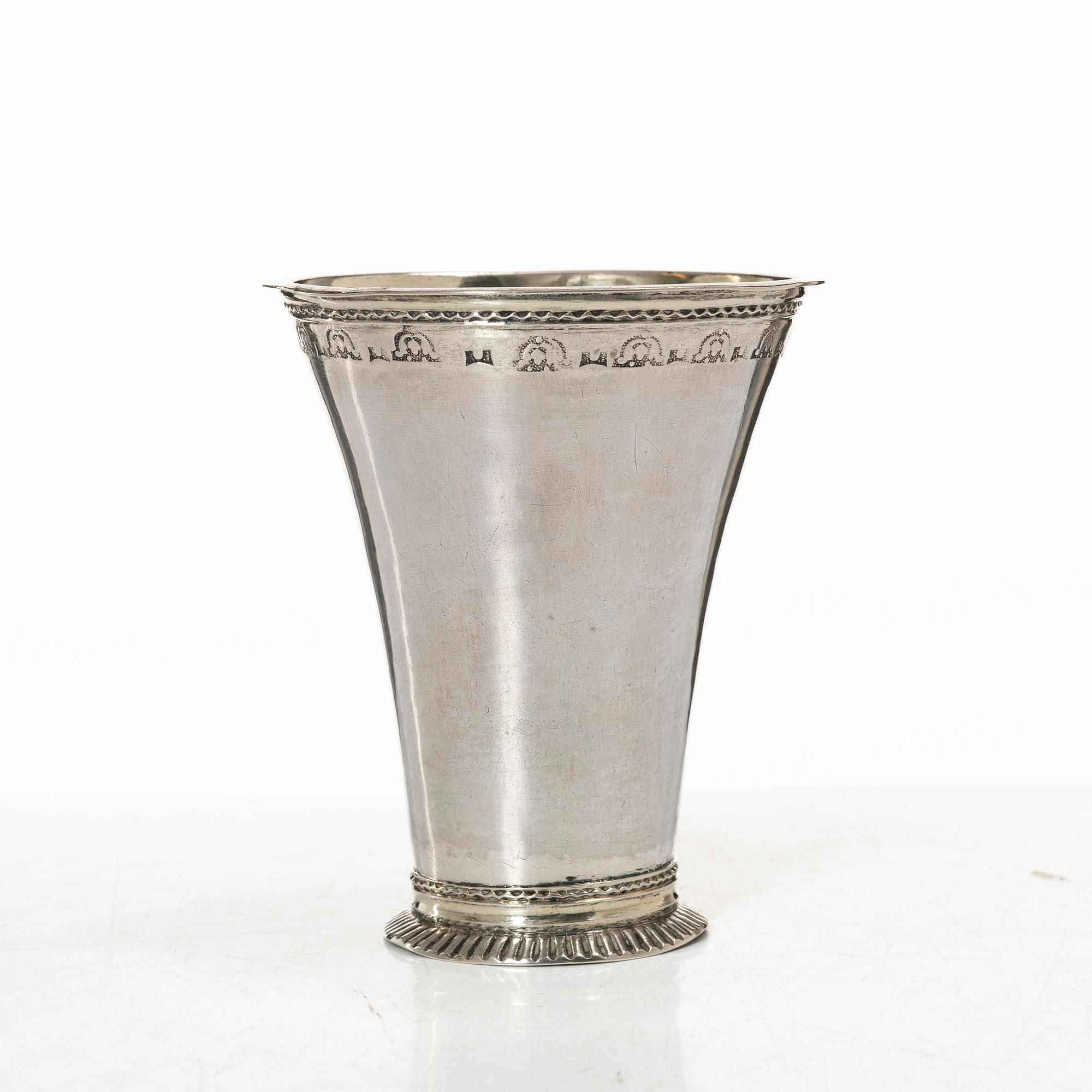 A Swedish silver beaker, mark of Johan Söderdahl, Söderköping 1777.