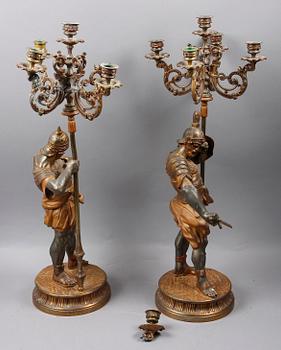 KANDELABRAR, ett par. 1800-talets andra hälft.