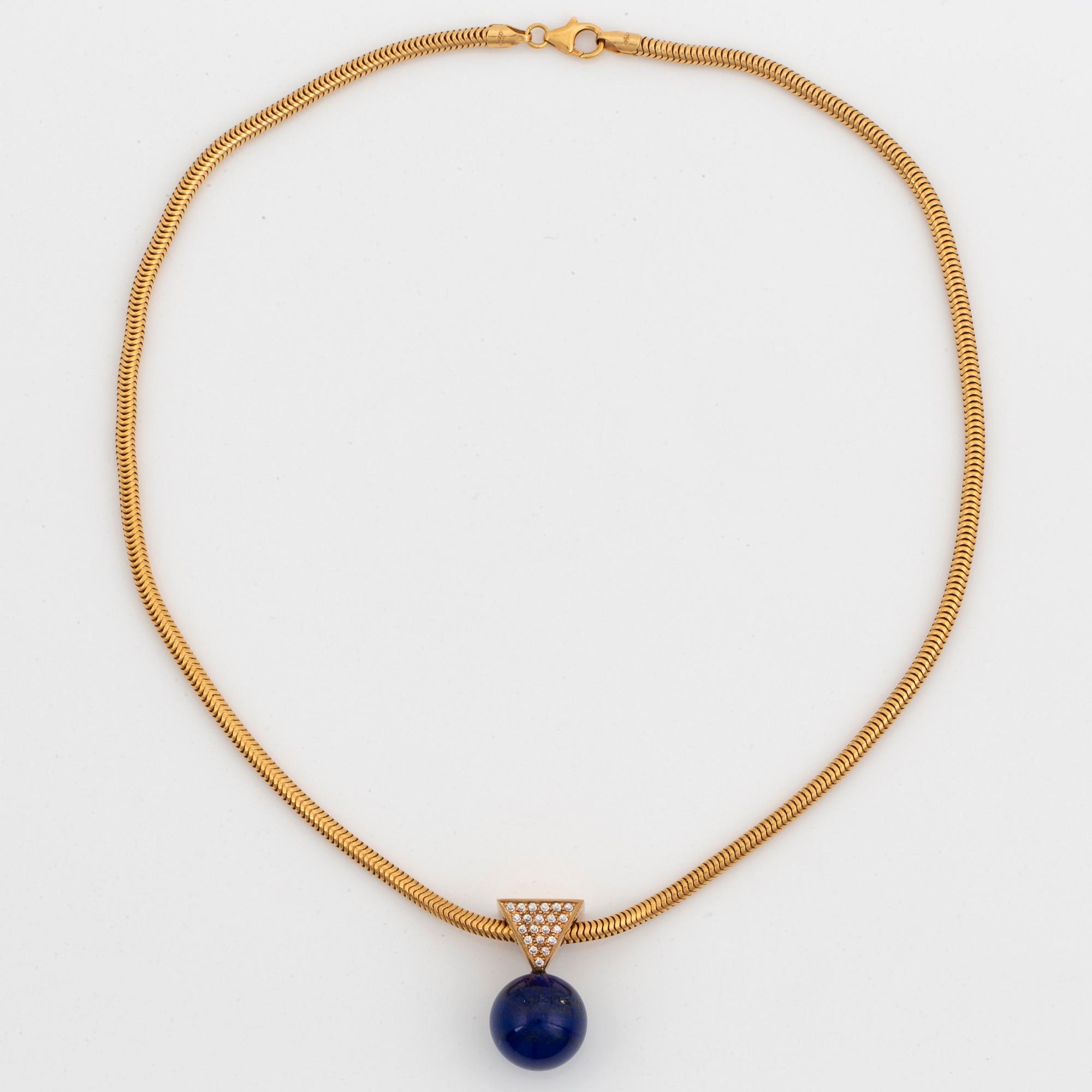 Peter de Wit, Margareth Sandström, a pendant, Linköping 1995, 18K gold and a total of 0,15 ct diamonds.