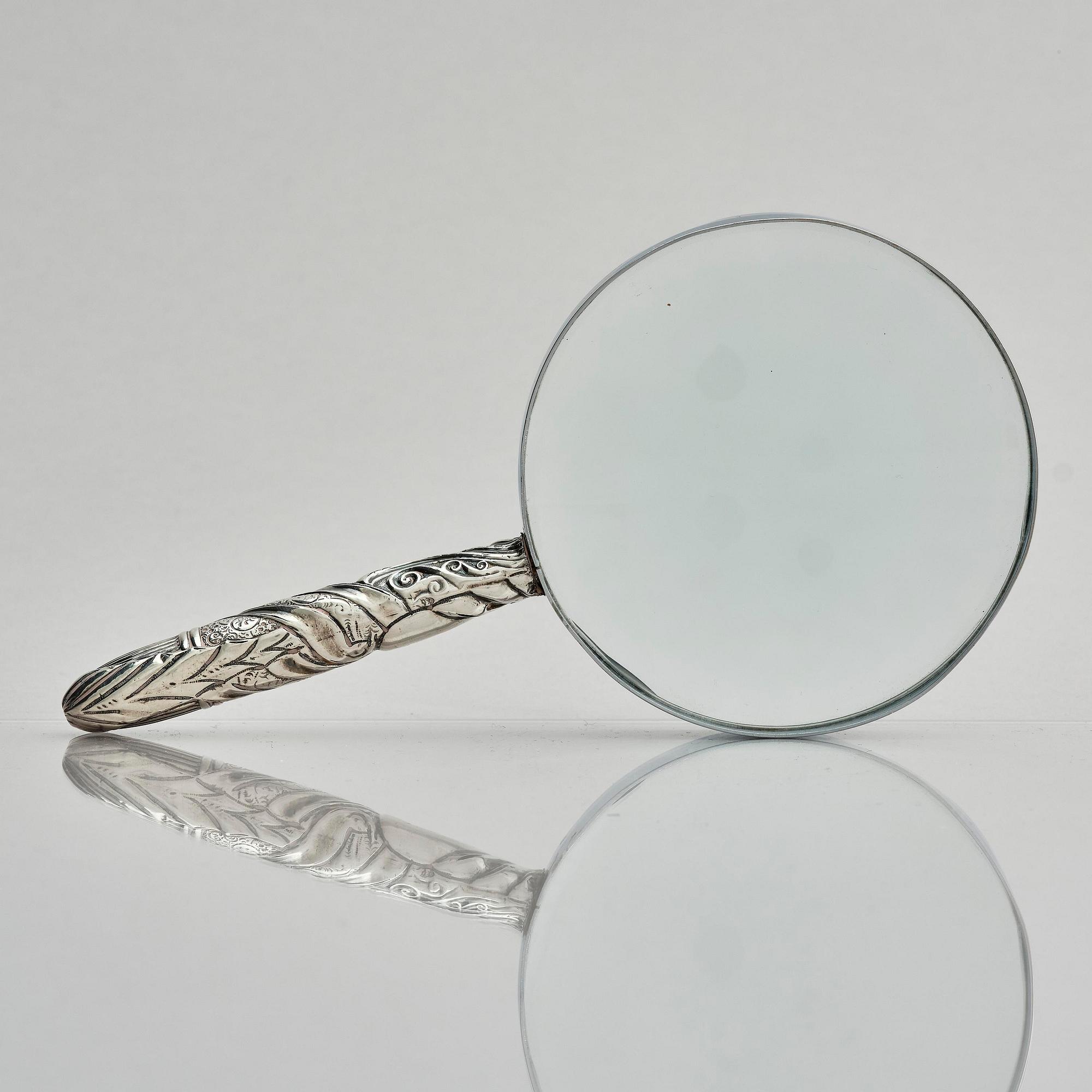A silver magnifying glass, Birmingham, England 1897.