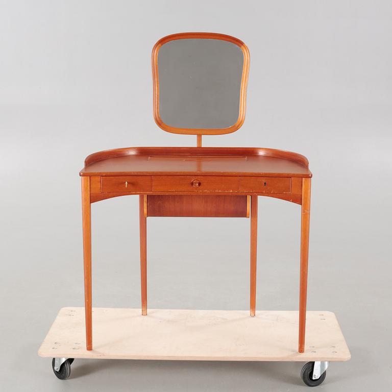 a table with mirror "Birgitta" veneered with teak designed by Carl Malmsten for Bodafors Möbelfabrik,