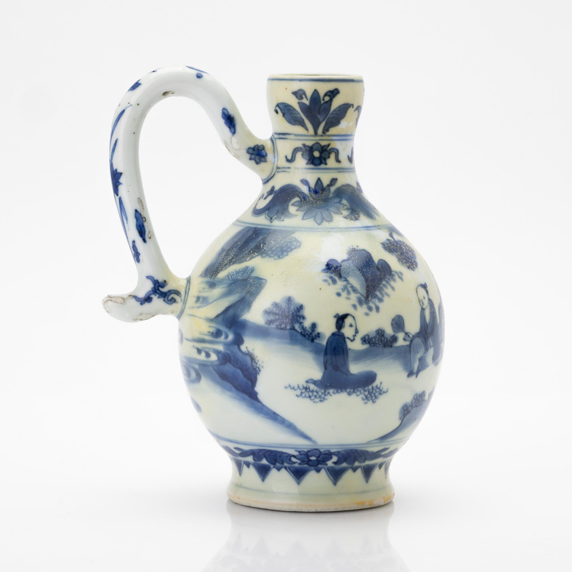 Kanna, porslin, Transition, Kina, 1600-talets mitt.