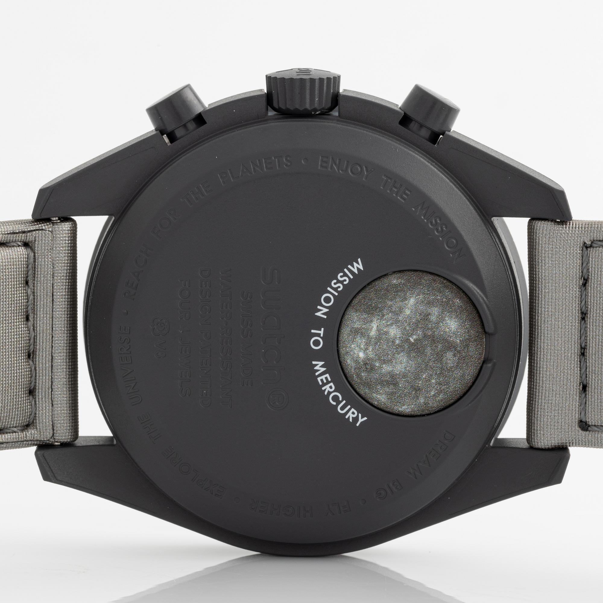 Swatch/Omega, MoonSwatch, Mission to Mercury, kronograf, armbandsur, 42 mm.