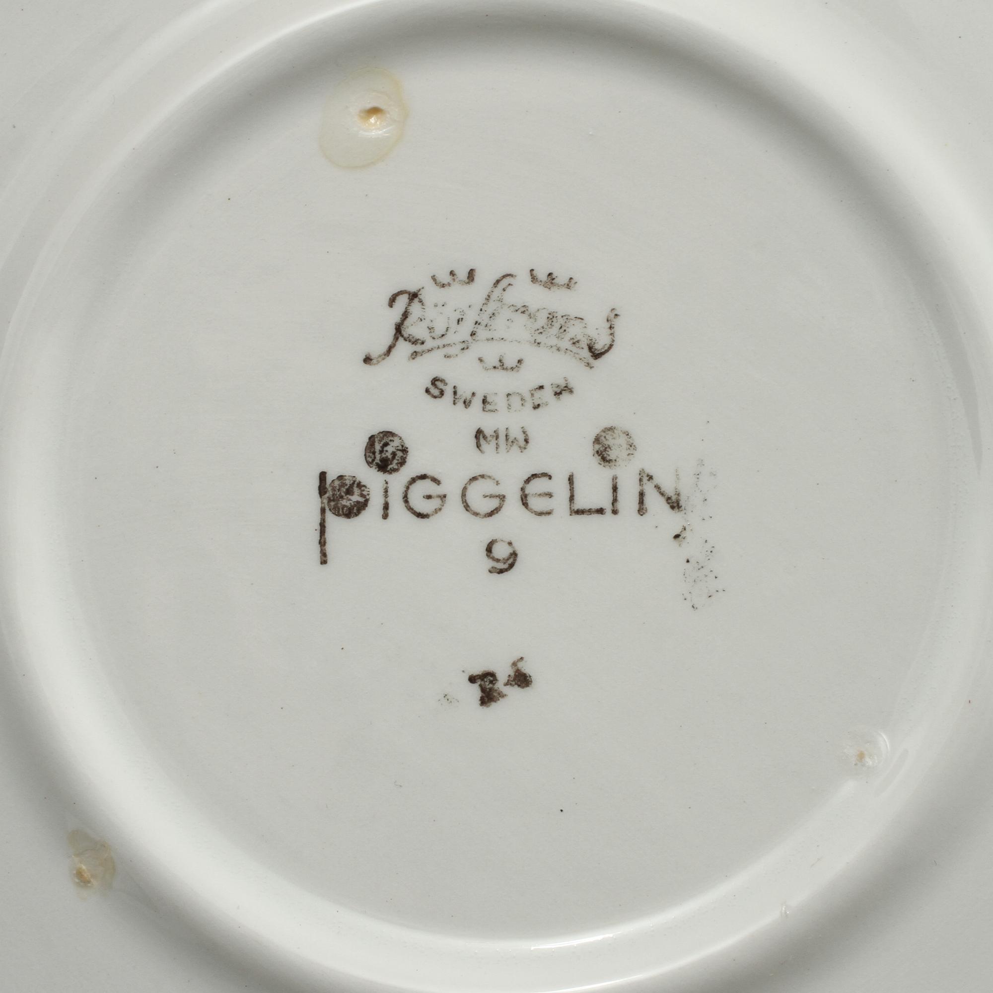 PARTI FLINTGODS, 15 delar,  "Piggelin", Marianne Westman, Rörstrand, 1900-talets andra hälft.