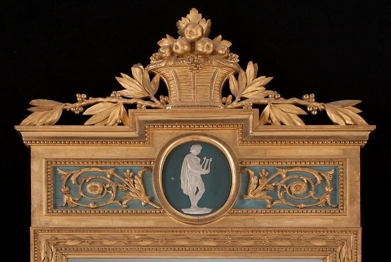 SPEGEL, av Pehr Ljung (1743-1819), bildhuggare i Stockholm. Sengustaviansk.
