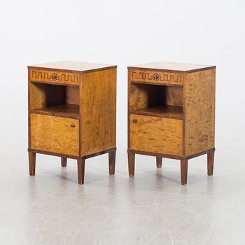 A PAIR OF BEDSIDE TABLES, art déco, 1930's.