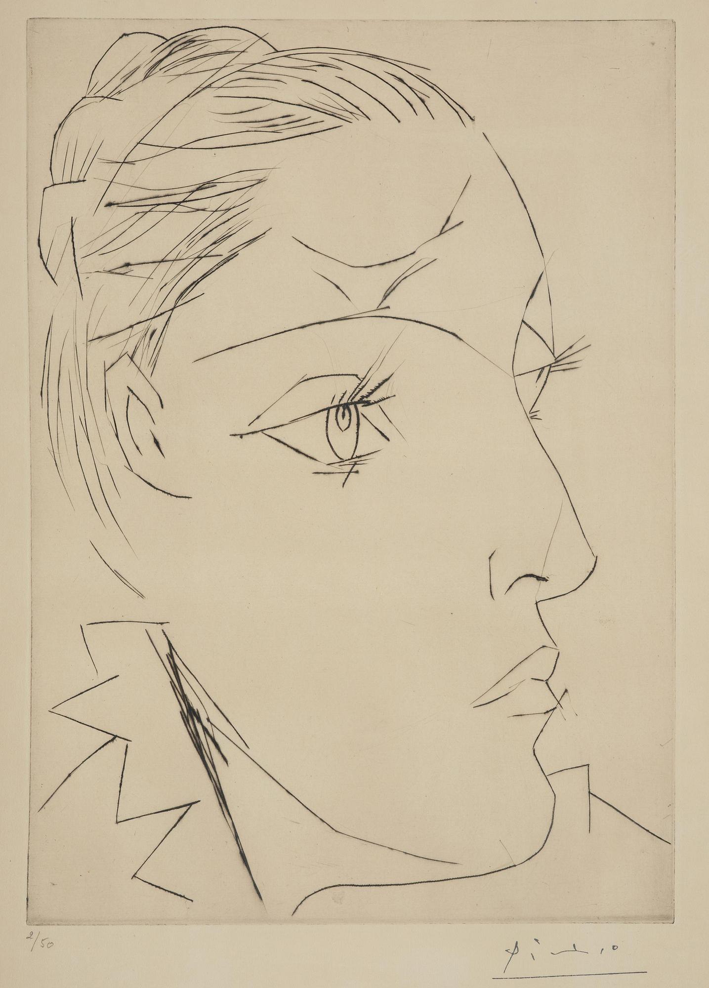Pablo Picasso, "Portrait de Dora Maar au Chignon II".