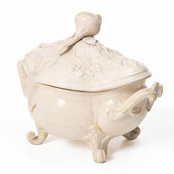 A Rococo tureen with cover, probably Marieberg, 18th Century.