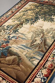 A "Verdure" tapestry, c 279 x 196 cm, signed M.R.D'AVBVSSONj.DVMONTEIL.