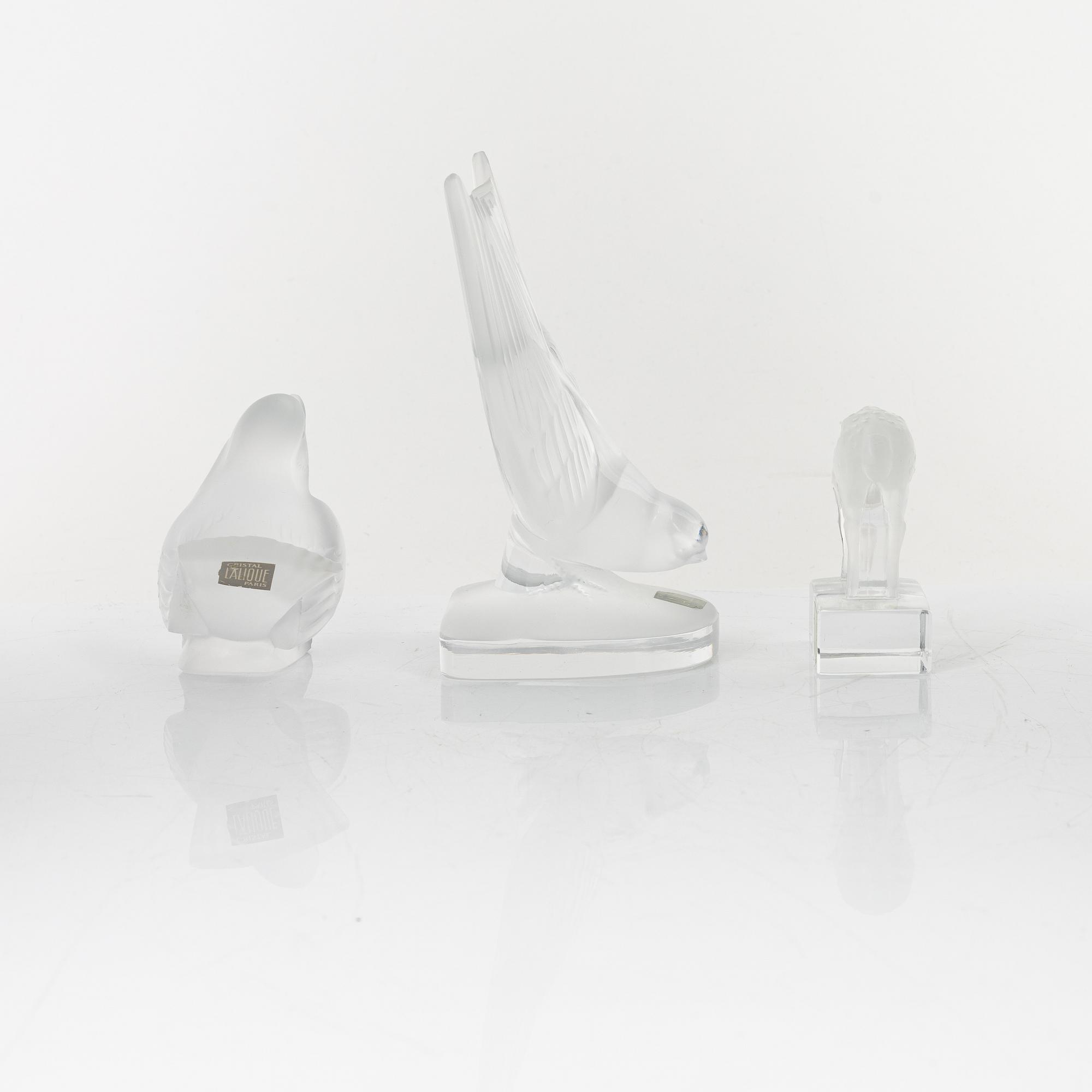 A group of the glass figurines, Lalique, France.
