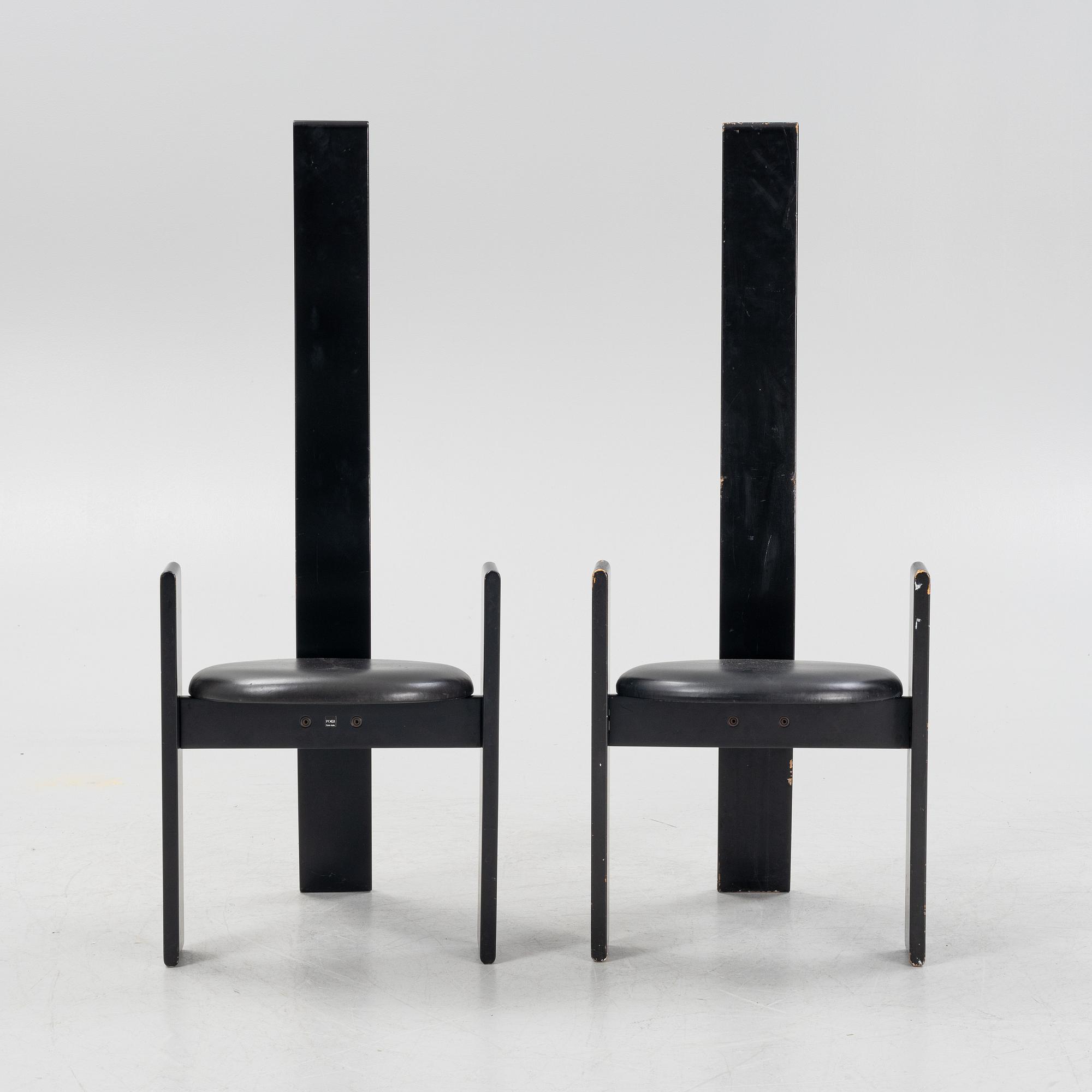 Vico Magistretti, a set of six 'Golem' chairs for Poggi, 1969.