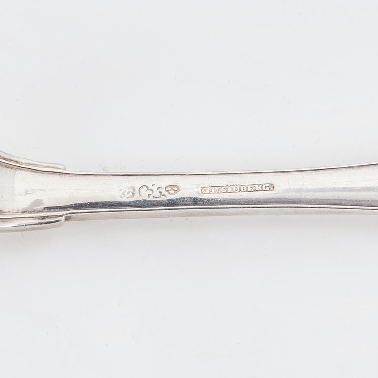 Six Swedish silver forks, mark of Gustaf Otto Sjöberg, Falun 1813.