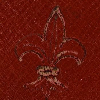 ETUI FÖR HANDSKAR, rött skinn, ca 1900.