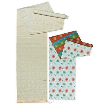 FABRIC ROLLS, 2 pieces, silk. 1125,5 x 75,5 and 425 x 65,5 cm. China first half of the 20th century.