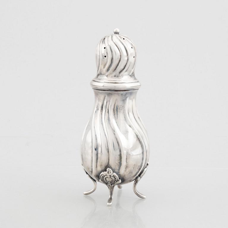 A silver sugar caster, mark of C. Michelsen, Denmark, Swedish import marks, mid 20th Century.