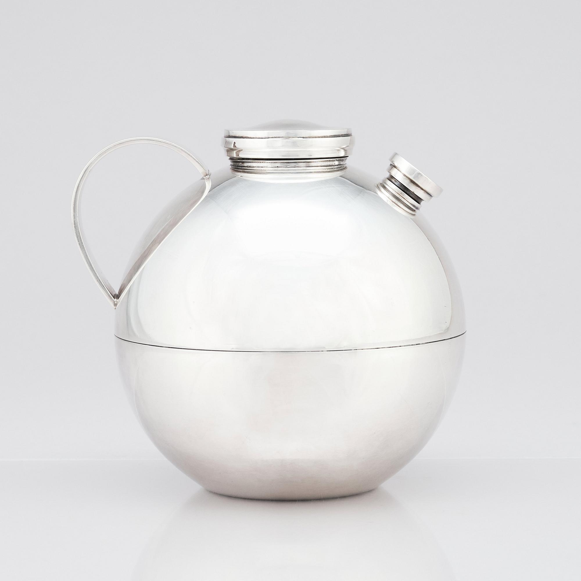 Sylvia Stave, an alpacca coctailshaker, C.G Hallberg, Stockholm, 1930s. Designed in 1934.