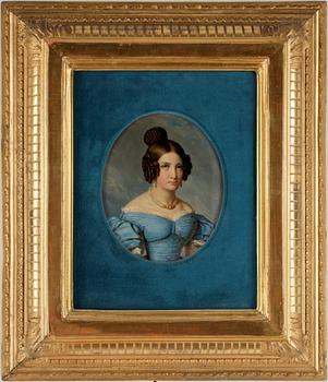 OKÄND KONSTNÄR, olja på pannå, ej sign. 1800-tal.