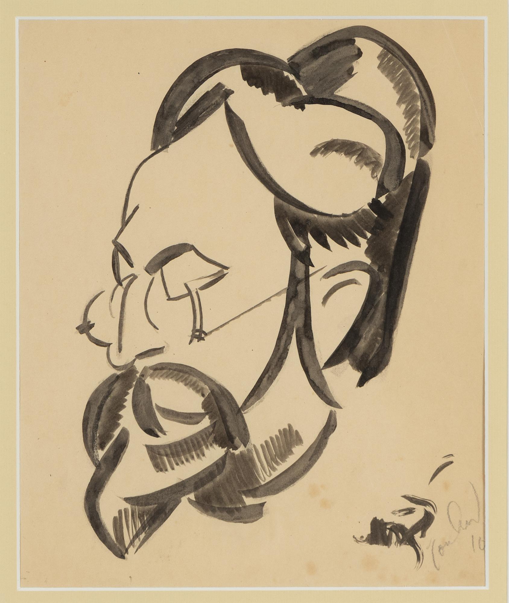 John Jon-And, pencil drwaing on papaer, signed and dated -16.