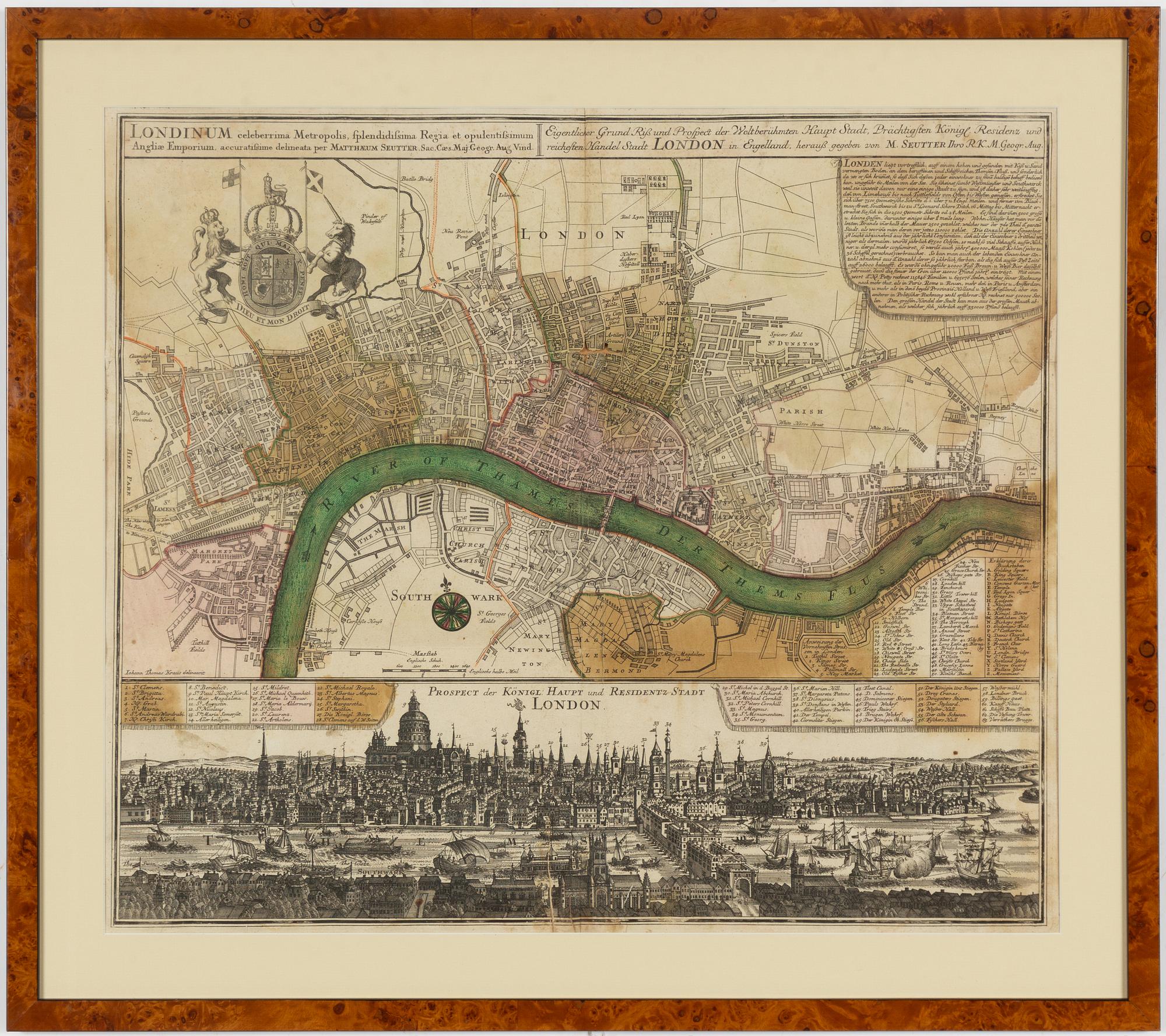 Mattheus (Matthäus) Seutter, "Prospect der Königl. Haupt und Residentz Stadt London".