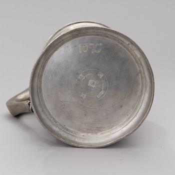 A FINNISH PEWTER TANKARD, Johan Lindblad, Turku 1853.