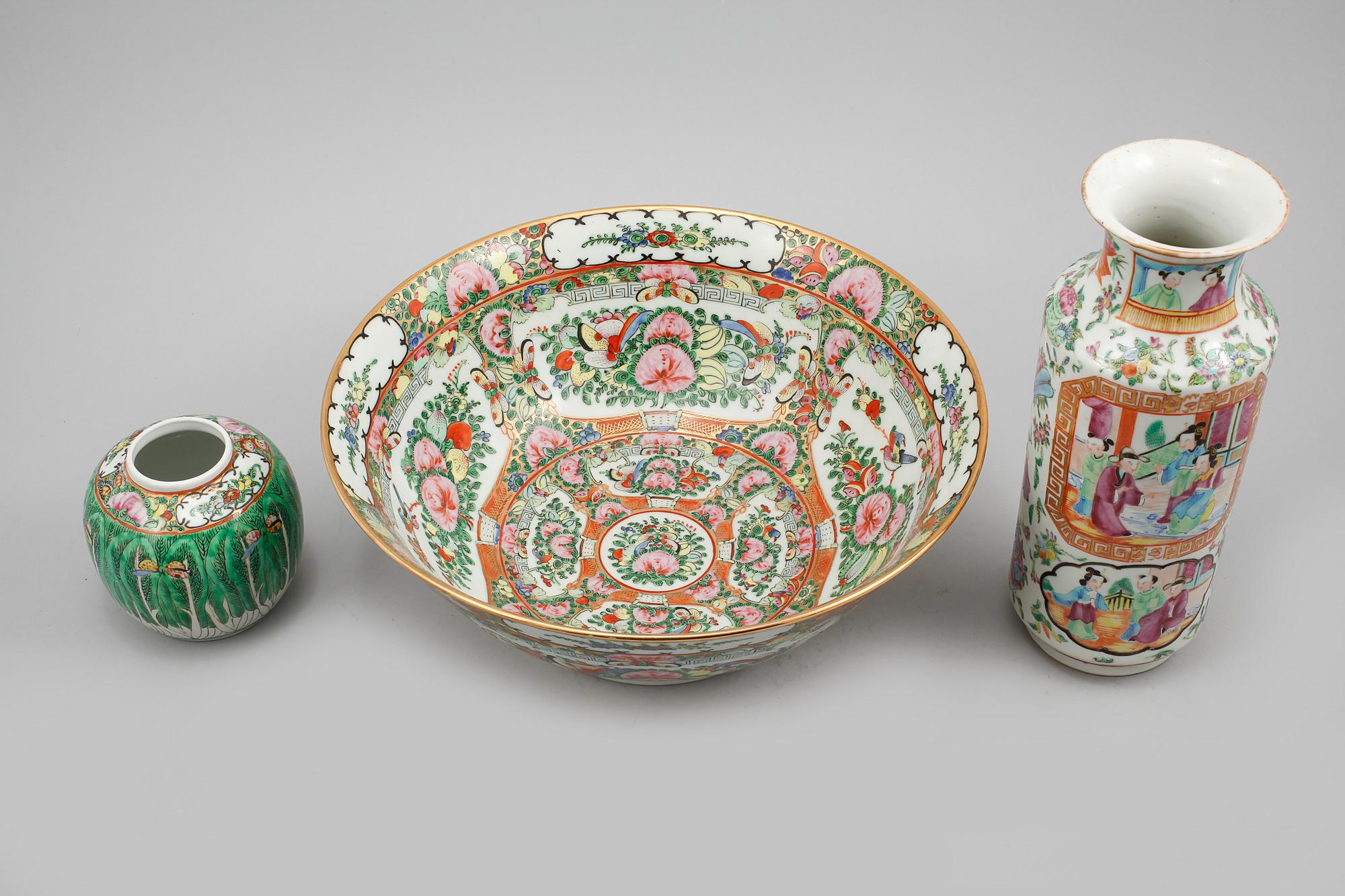 PARTI PORSLIN, 3 delar, Kina, 1900-tal.