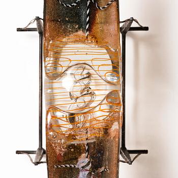 Bertil Vallien, a unique sand cast glass sculpture of a boat, Kosta Boda, Sweden, 1980s.