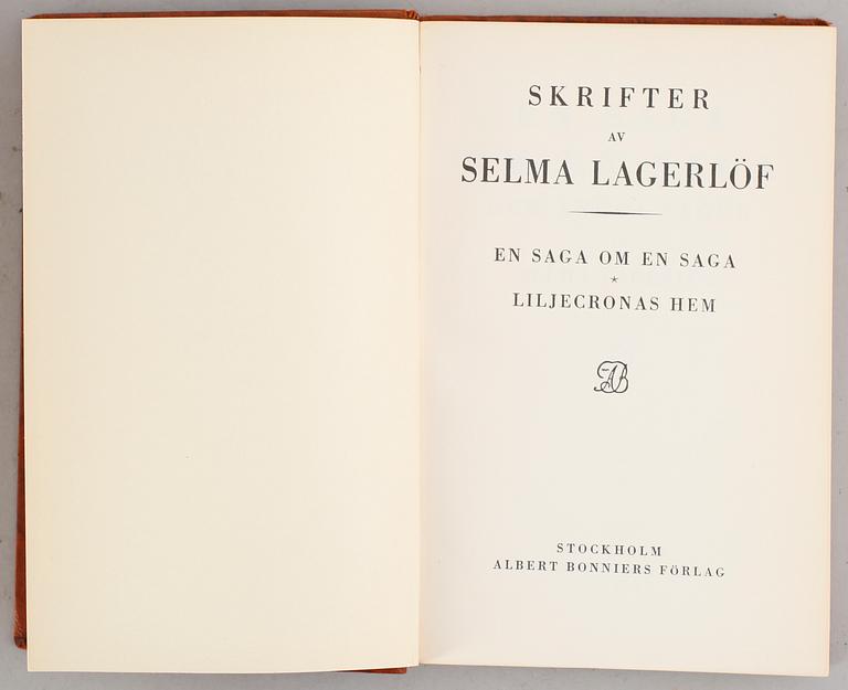 BÖCKER: Selma Lagerlöfs Samlade Verk, Bonniers 1950, 12 volymer.