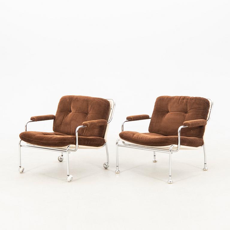 Armchairs, 2 pcs "Eva", Lindlöfs Möbler, Lammhult, 1970s.