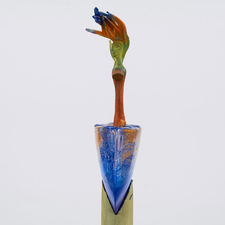 Kjell Engman, a unique sand cast glass sculpture, Kosta Boda, Sweden 1991.