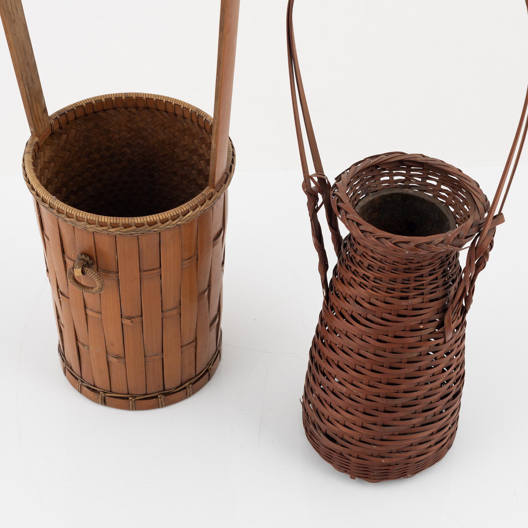 Two Japanese flower baskets, circa 1900.