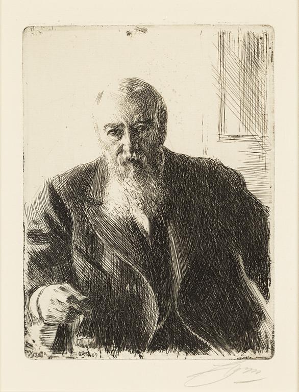 ANDERS ZORN, etsning, 1909, signerad.