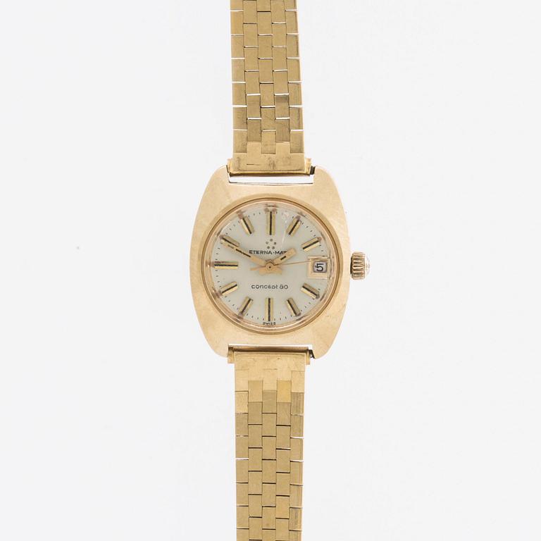 ETERNA-MATIC Concept 80 armbandsur 18K guld ca 2,2x2,8 cm.