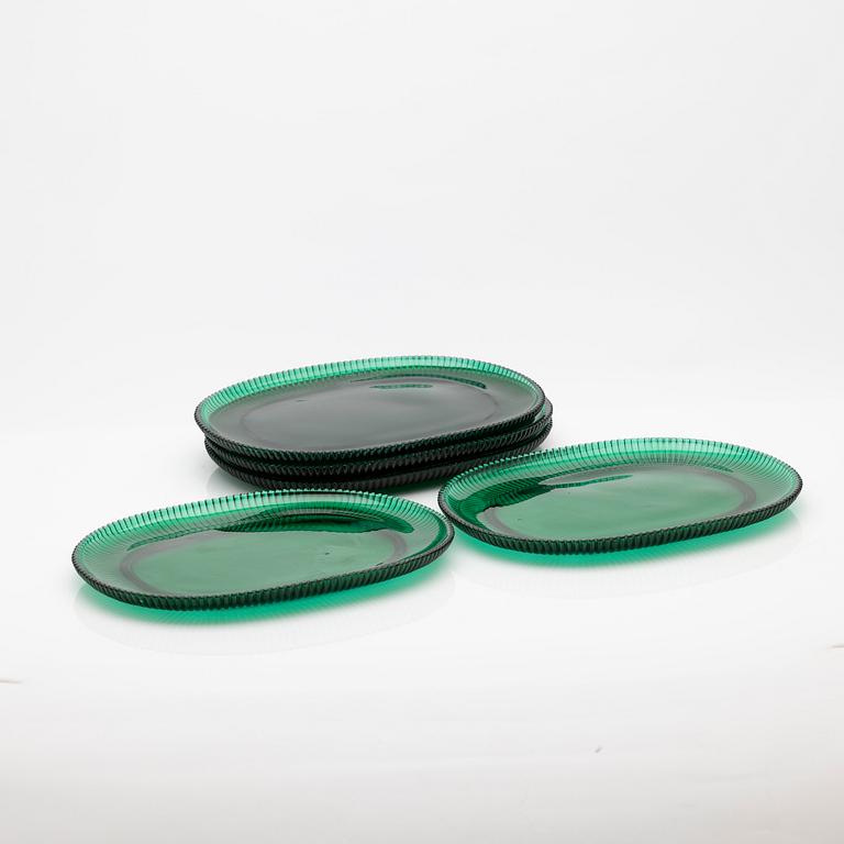 Arthur Percy, Lobster plates, 5 pcs, glass, "Reffla", Gullaskruf, second half of the 20th century.