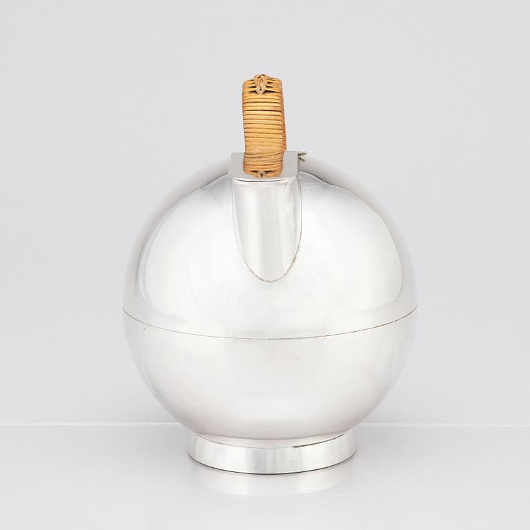 Sylvia Stave, an alpacca hot water jug, C.G. Hallberg, Stockholm 1930s. This model was designed around 1932/1933,