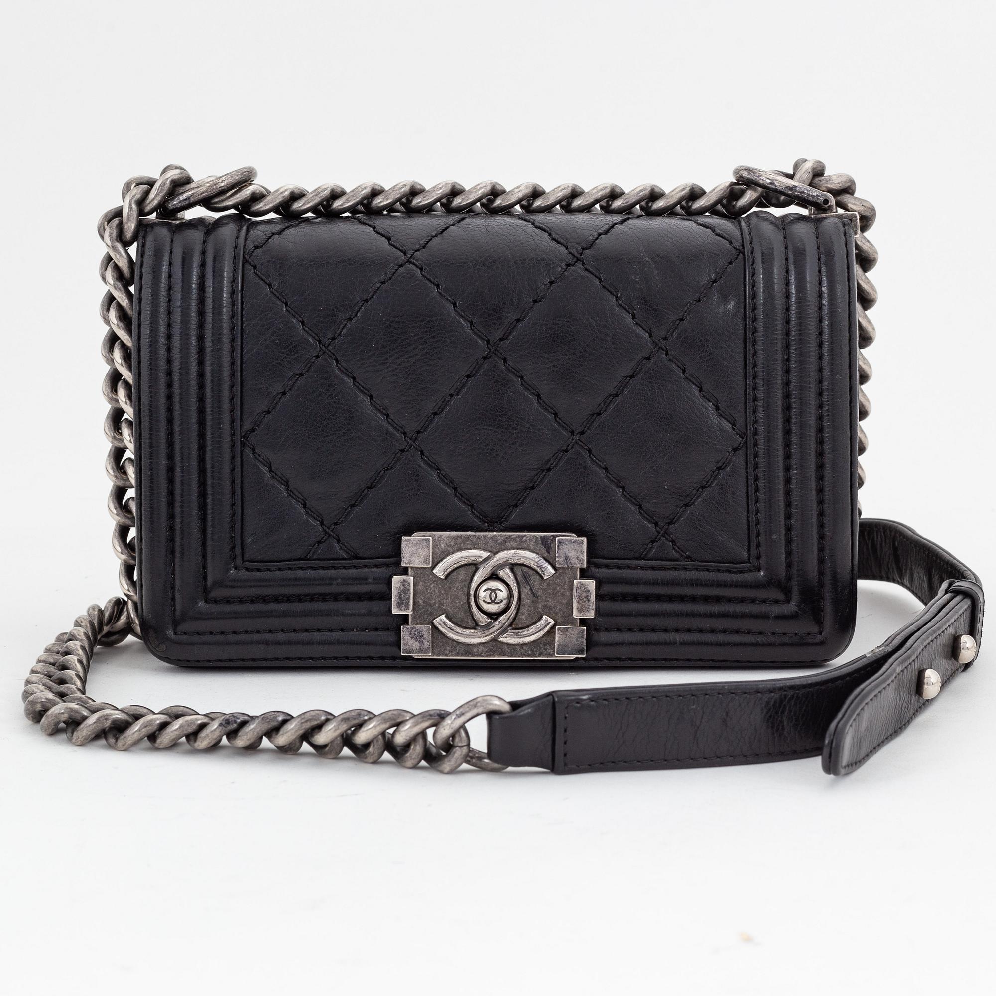 Chanel, a black leather 'Boy Bag', 2013-14.