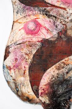 David Douard, executed in 2014. Mixed media, metal, wood, plaster, textile and ink.