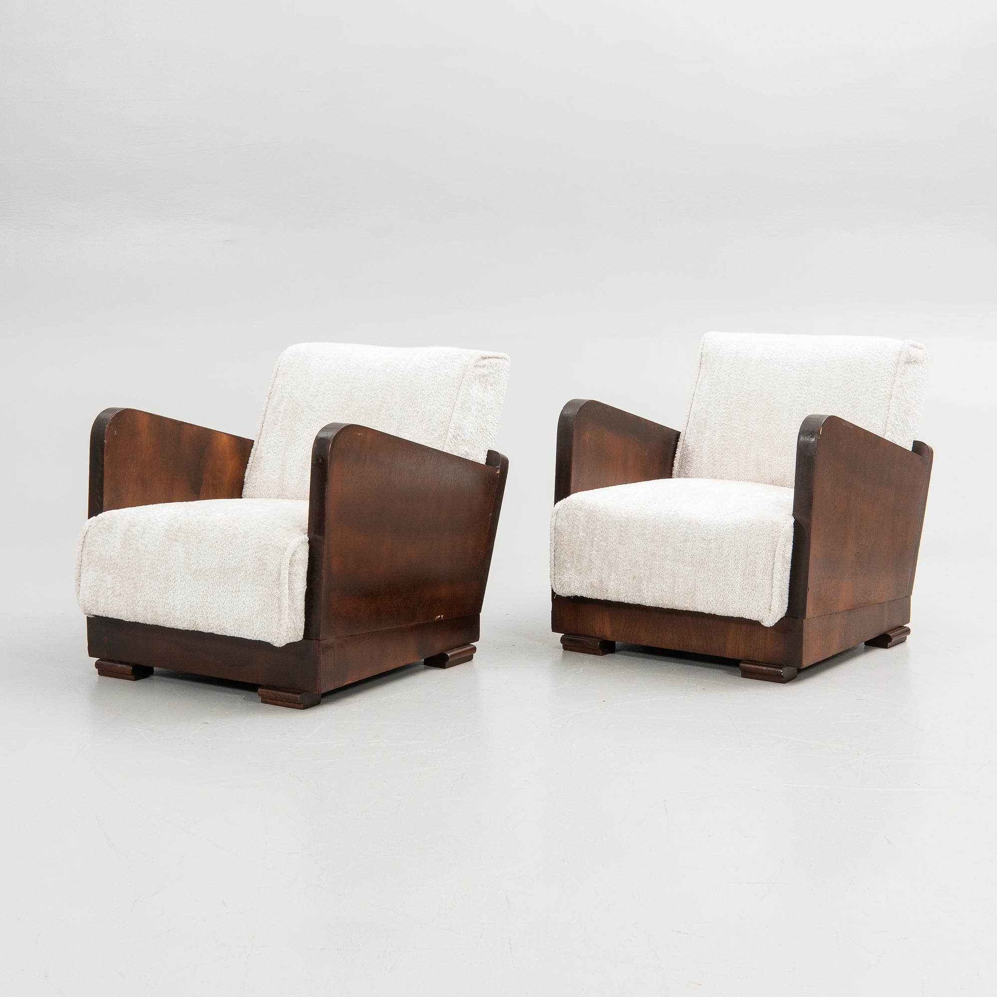 Armchairs, a pair, Art Deco style, 20th century.