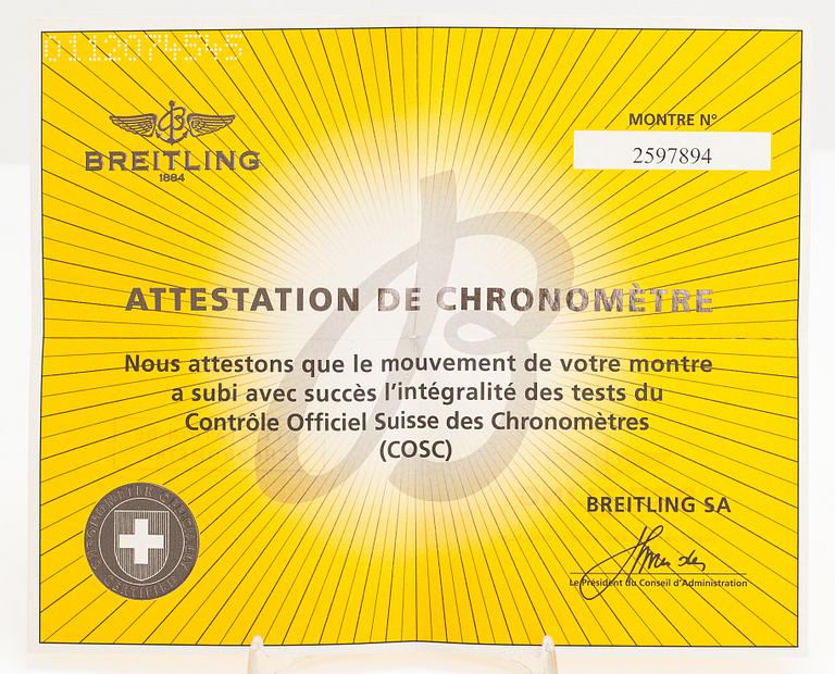 Breitling, Superocean, chronometre, 500m, armbandsur, 44 mm.