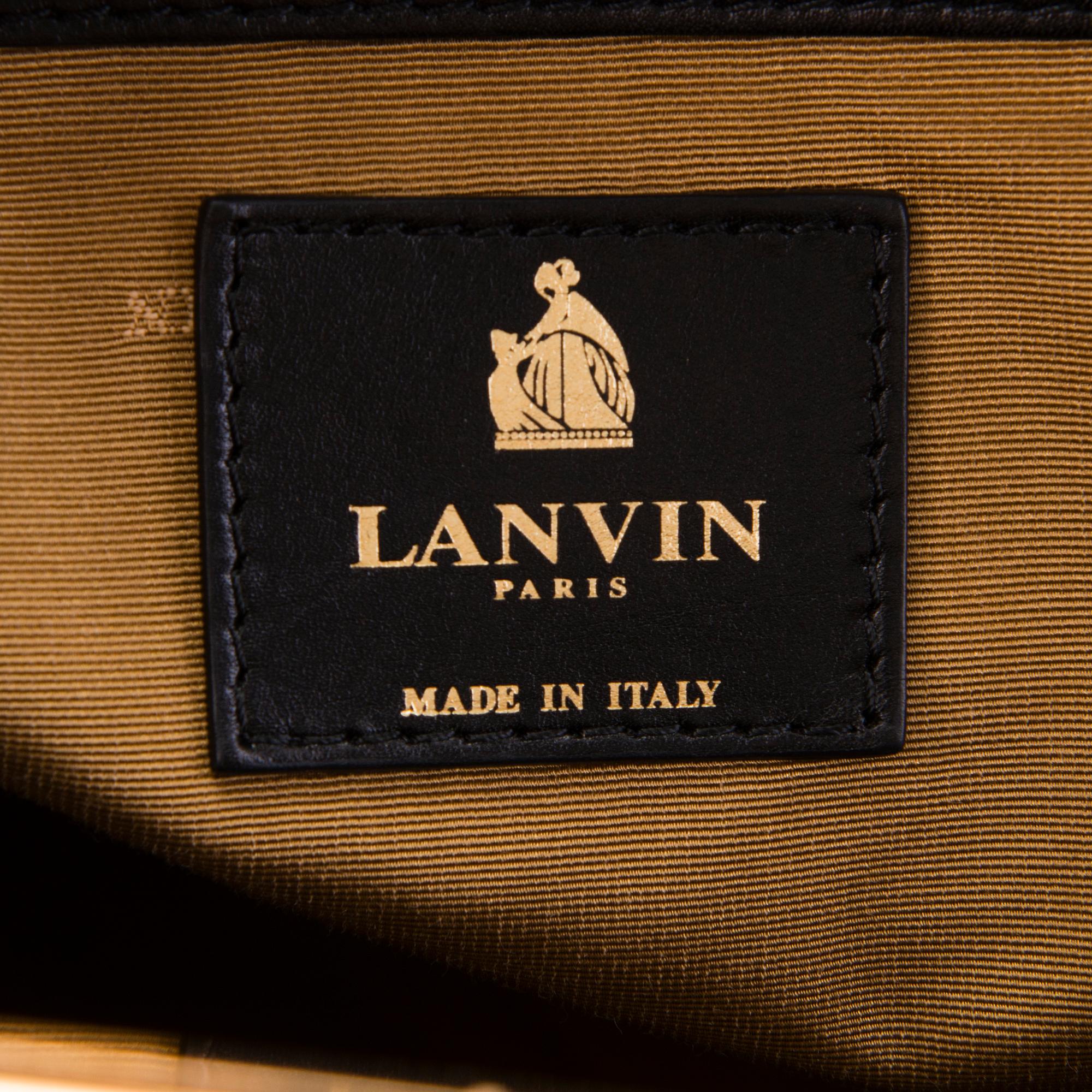 Lanvin Black Leather Vertical Doctor Bag.