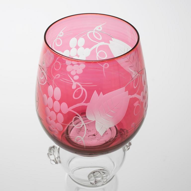 VINGLAS, 8+11 delar, glas, 1900-tal.