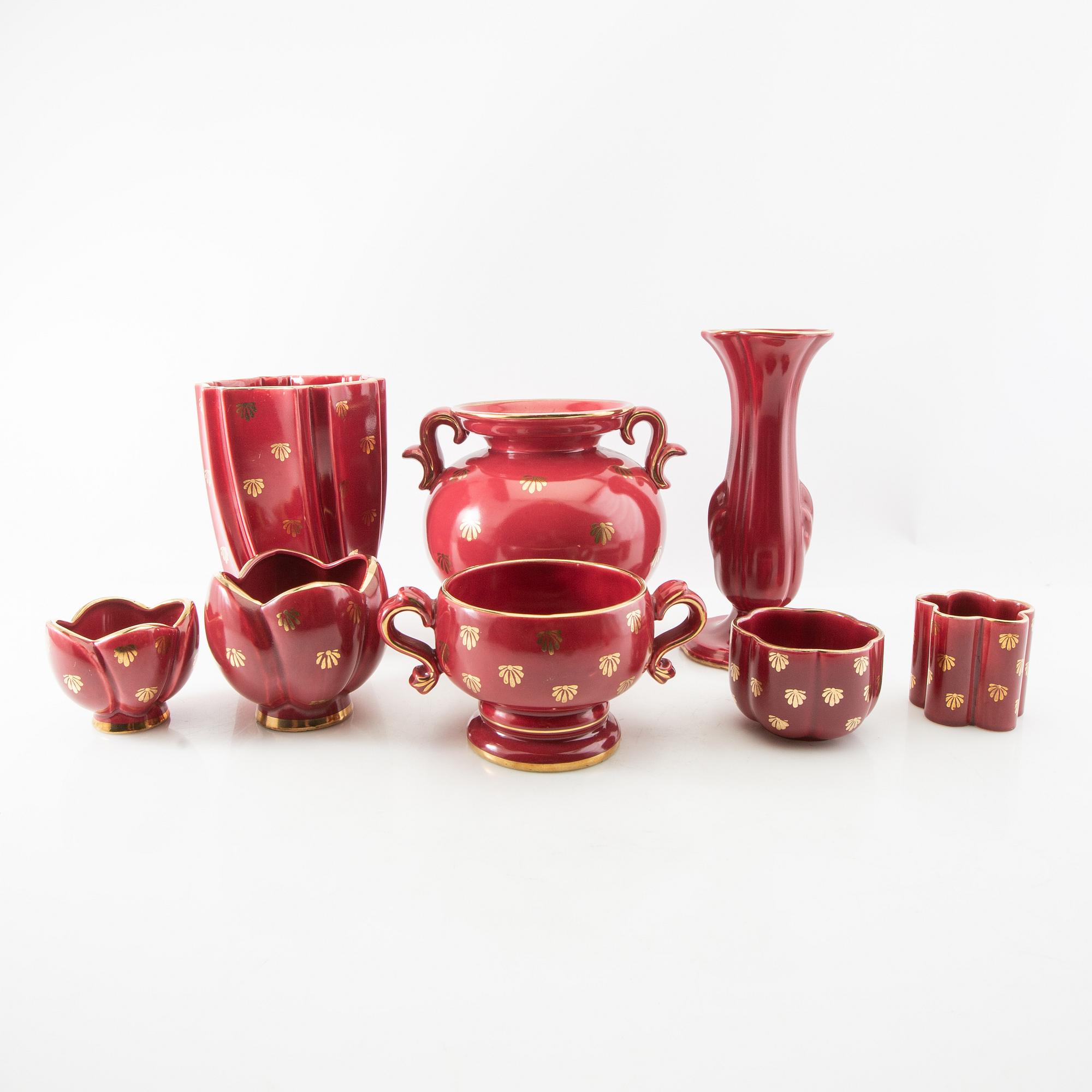 Arthur Percy, 30 pieces, "Rubin", Gefle, mid-20th century.