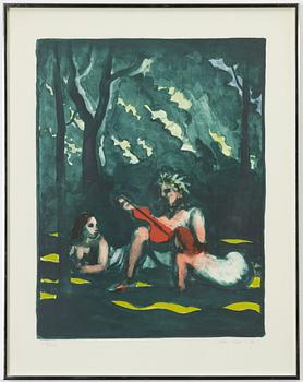 Peter Dahl, 'Wine, women and men', six colour lithographs.