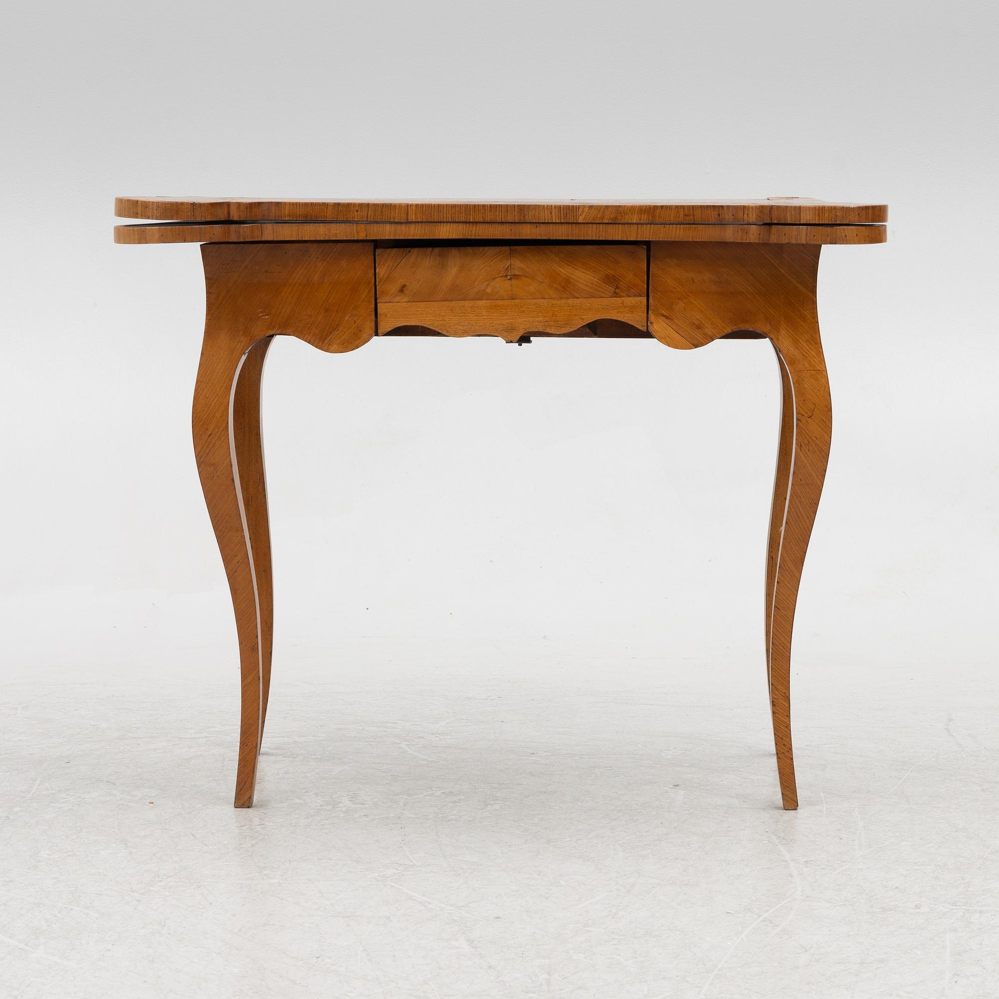 A rococo card table, mid 18th century.