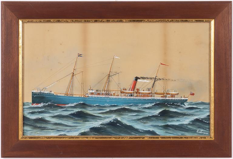 E Thompson, aktiv omkring 1900, Brittiska last- och passagerareångaren "Romeo".